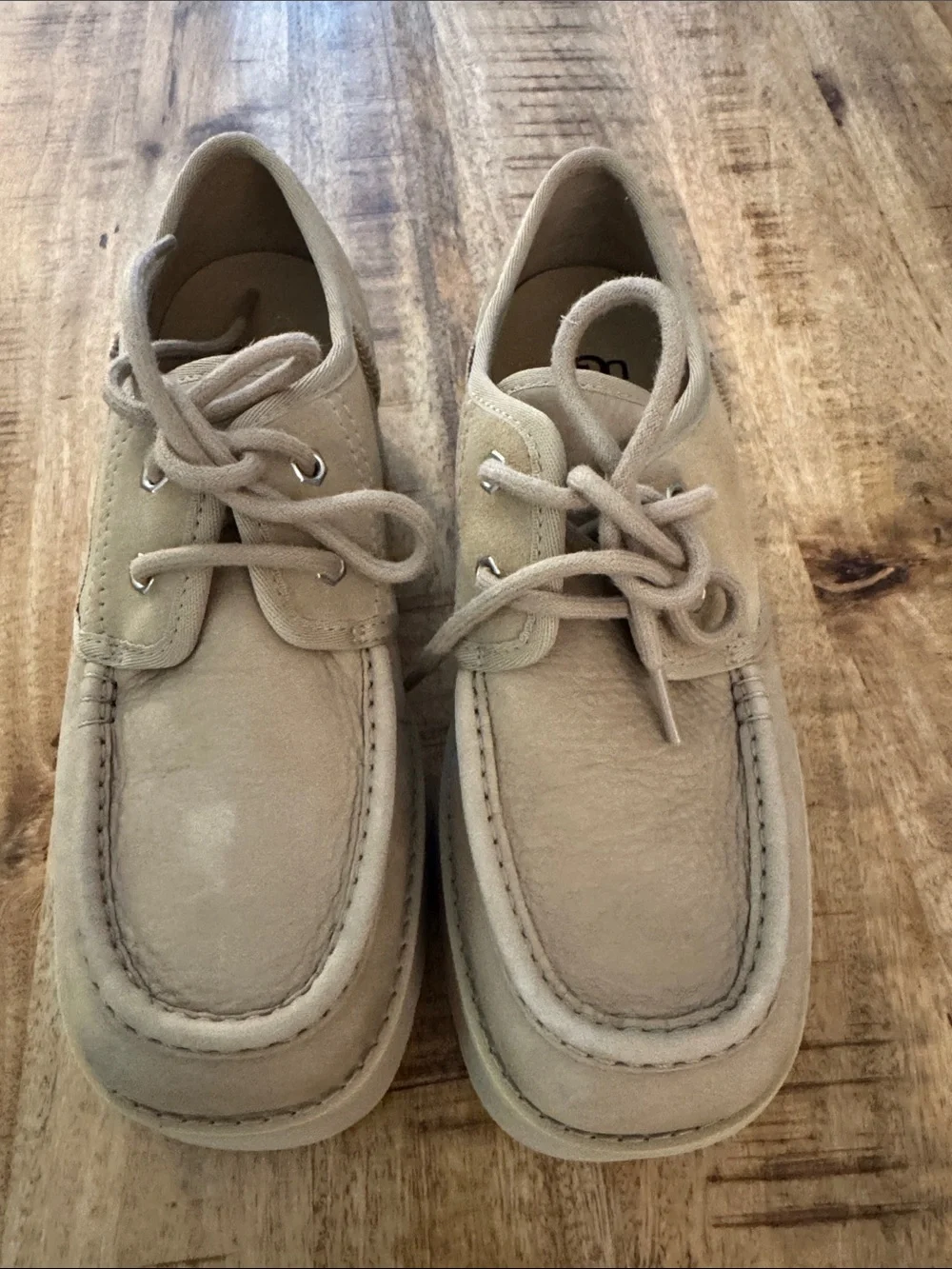 UGG CITYFUNC womens Suede Lace-Up platform Loafers in mustard seed beige sand